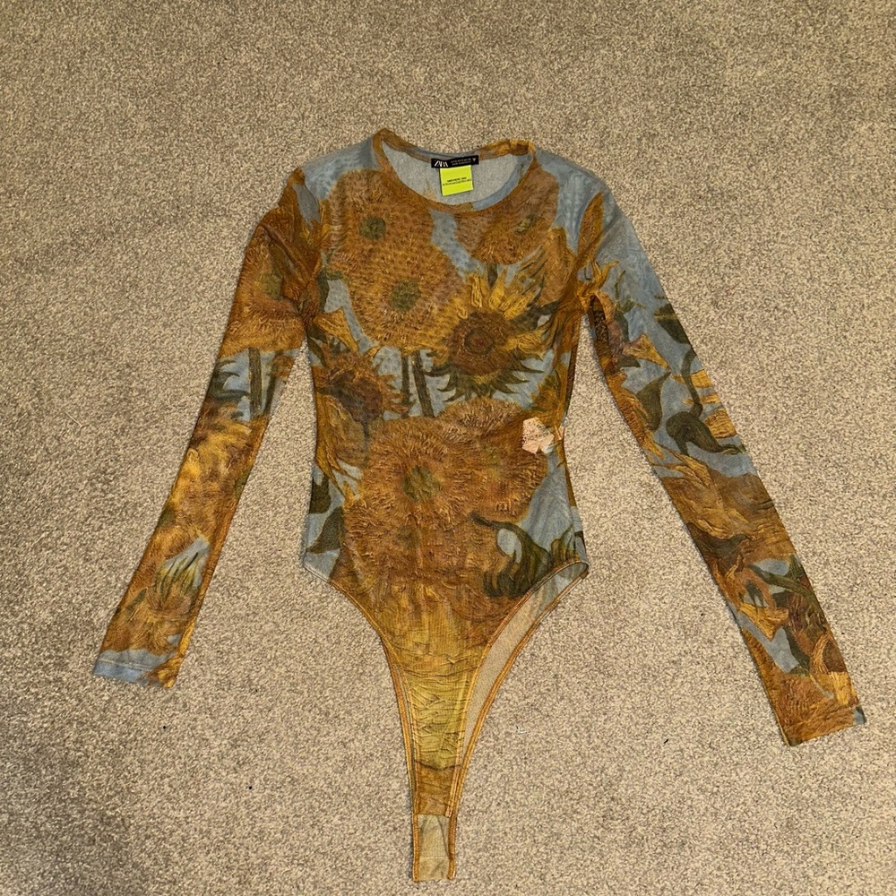 Zara Sunflower Print Bodysuit - Yellow and Blue